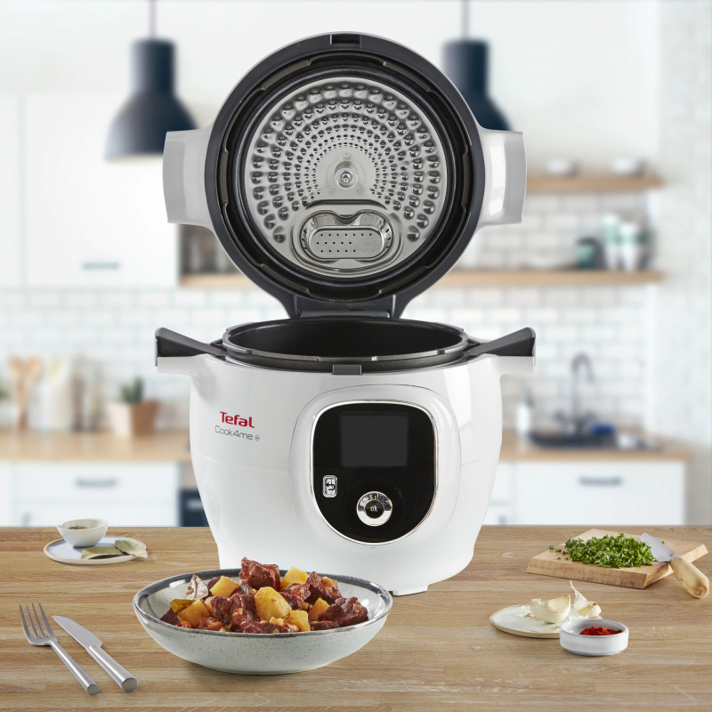 Πολυμάγειρας Tefal CY851130 Cook4me, 1600 W, 6 L, 6 λειτουργίες μαγειρέματος, έναρξη με καθυστέρηση, εξοικονόμηση θερμότητας, Λευκό