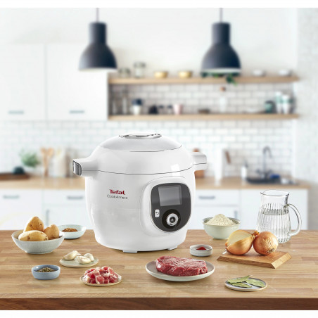 Πολυμάγειρας Tefal CY851130 Cook4me, 1600 W, 6 L, 6 λειτουργίες μαγειρέματος, έναρξη με καθυστέρηση, εξοικονόμηση θερμότητας, Λευκό