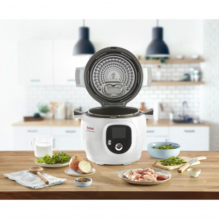 Πολυμάγειρας Tefal CY851130 Cook4me, 1600 W, 6 L, 6 λειτουργίες μαγειρέματος, έναρξη με καθυστέρηση, εξοικονόμηση θερμότητας, Λευκό