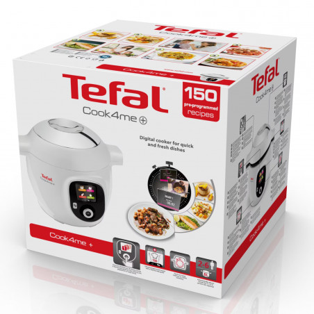 Πολυμάγειρας Tefal CY851130 Cook4me, 1600 W, 6 L, 6 λειτουργίες μαγειρέματος, έναρξη με καθυστέρηση, εξοικονόμηση θερμότητας, Λευκό