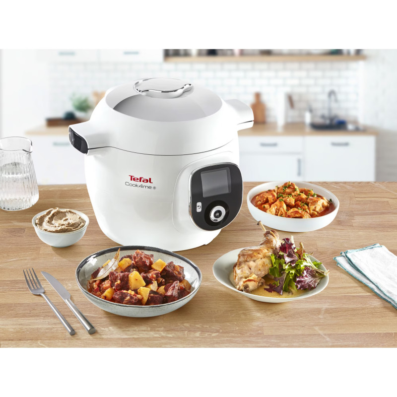 Πολυμάγειρας Tefal CY851130 Cook4me, 1600 W, 6 L, 6 λειτουργίες μαγειρέματος, έναρξη με καθυστέρηση, εξοικονόμηση θερμότητας, Λευκό