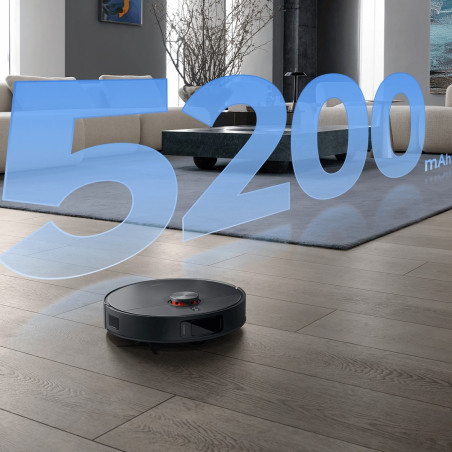 Xiaomi X20 Max Ρομποτική ηλεκτρική σκούπα, 8000 Pa, 0.5/4 l, 120 λεπτά, Λειτουργία σφουγγαρίσματος με ζεστό νερό, Φωνητικός έλεγχος, Σταθμός αυτοκαθαρισμού, Πλοήγηση LDS, Φωτισμός, Μαύρο