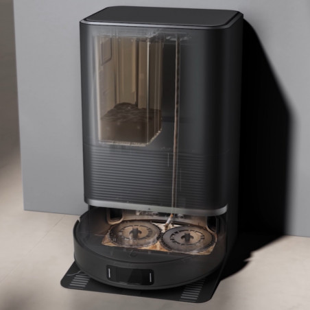 Xiaomi X20 Max Ρομποτική ηλεκτρική σκούπα, 8000 Pa, 0.5/4 l, 120 λεπτά, Λειτουργία σφουγγαρίσματος με ζεστό νερό, Φωνητικός έλεγχος, Σταθμός αυτοκαθαρισμού, Πλοήγηση LDS, Φωτισμός, Μαύρο