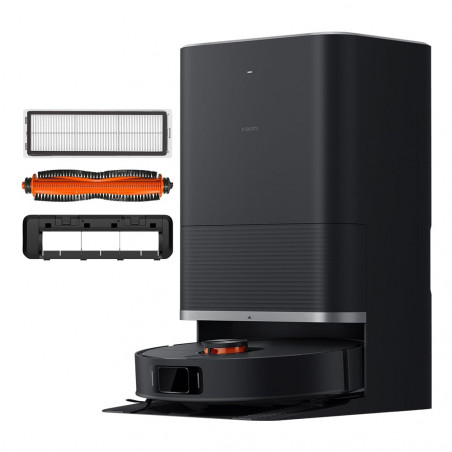 Xiaomi X20 Max Ρομποτική ηλεκτρική σκούπα, 8000 Pa, 0.5/4 l, 120 λεπτά, Λειτουργία σφουγγαρίσματος με ζεστό νερό, Φωνητικός έλεγχος, Σταθμός αυτοκαθαρισμού, Πλοήγηση LDS, Φωτισμός, Μαύρο
