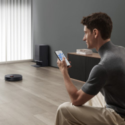 Xiaomi X20 Max Ρομποτική ηλεκτρική σκούπα, 8000 Pa, 0.5/4 l, 120 λεπτά, Λειτουργία σφουγγαρίσματος με ζεστό νερό, Φωνητικός έλεγχος, Σταθμός αυτοκαθαρισμού, Πλοήγηση LDS, Φωτισμός, Μαύρο