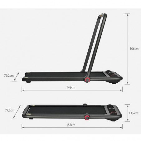 Διάδρομος Xiaomi KingSmith WalkingPad K12, 746W, Μέχρι 100 kg, 0.8/12 km/h, 2 λειτουργίες, Ένδειξη τιμής μέτρησης, Εφαρμογή για κινητά, Πτυσσόμενο, LED, Μαύρο