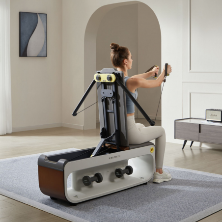 Πολυλειτουργικό Xiaomi KingSmith FBB1C, 2 μοίρες κλίσης, Ολόκληρο το σώμα, Πτυσσόμενο, 15 αξεσουάρ, Λευκό/καφέ