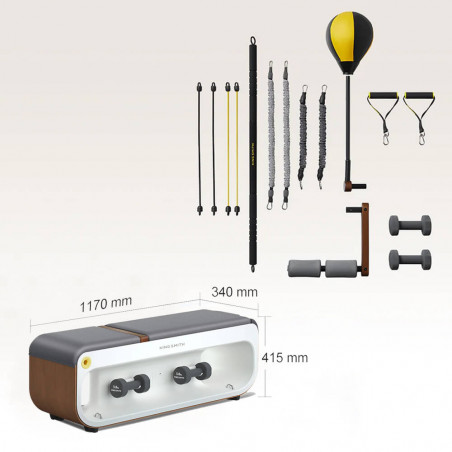 Πολυλειτουργικό Xiaomi KingSmith FBB1C, 2 μοίρες κλίσης, Ολόκληρο το σώμα, Πτυσσόμενο, 15 αξεσουάρ, Λευκό/καφέ