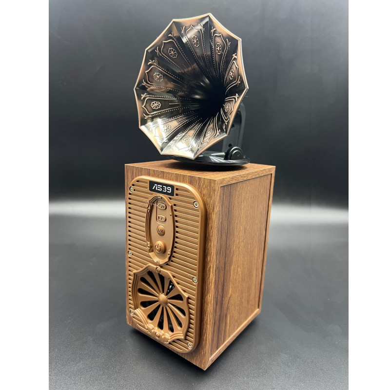 Bluetooth ραδιοφωνικό ηχείο Ashu AS39, 1x8W, 1200mAh, Καφέ