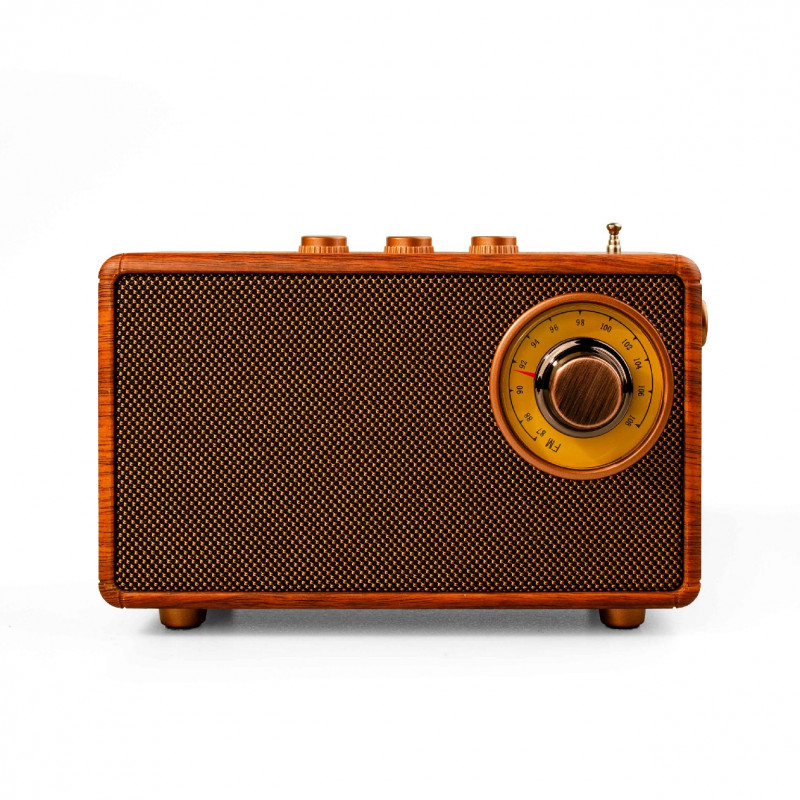 Bluetooth ραδιοφωνική колонка Ashu AS23, 5W, 1500mAh, Καφέ