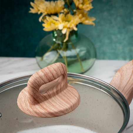 Κατσαρόλα Voltz Nice OV54418E28, 28x11,5 cm, 6,8 l, Μαρμάρινη επίστρωση, Επαγωγική, Κρεμα