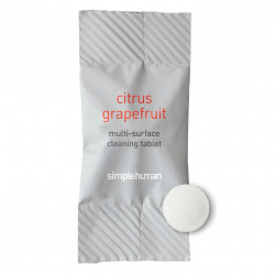Ταμπλέτες καθαρισμού SimpleHuman CT2100, 12 τεμ., Διαλυτές στο νερό, Χωρίς χρωστικές ουσίες και αμμωνία, Ασφαλείς για παιδιά και ζώα, Αρώματα εσπεριδοειδών/γκρέιπφρουτ, Λευκές