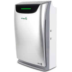 Καθαριστής και υγραντήρας αέρα Oberon 220 HYBRID, 65W, Έως 40 m2, 220 m3/h, 3 ταχύτητες, Ιονιστής, Ενδείξεις αέρα, Χρονοδιακόπτης, Νυχτερινή και αυτόματη λειτουργία, Ασημί