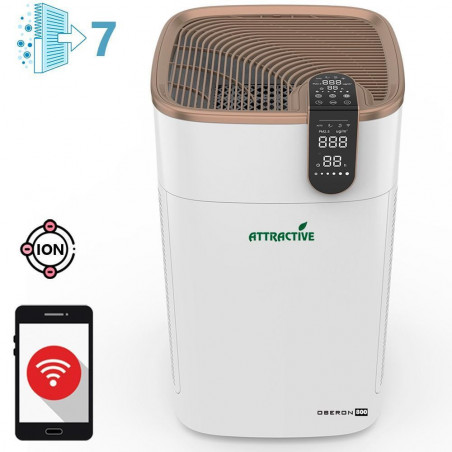 Καθαριστής αέρα Oberon 800 WiFi, 3 βαθμίδες, 3 λειτουργίες, Έως 96 m2, 85W, Χρονοδιακόπτης, Παιδικό κλείδωμα, Λευκό