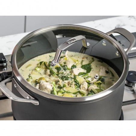 Σετ κατσαρόλες και τηγάνια Ninja Zerostick Premium C35005DE, 9 τεμάχια, Αντικολλητική τεχνολογία, Έως 260C, Επαγωγική εστία, Μαύρο