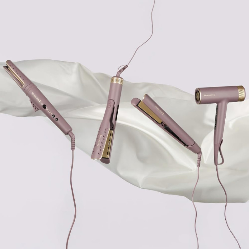 Σίδερο για τα μαλλιά Remington S8930 AIRvive™, 61 W, 5 ρυθμίσεις έως 230C, Κεραμική επίστρωση, Ionic Air, LCD οθόνη, Μωβ/Χρυσό