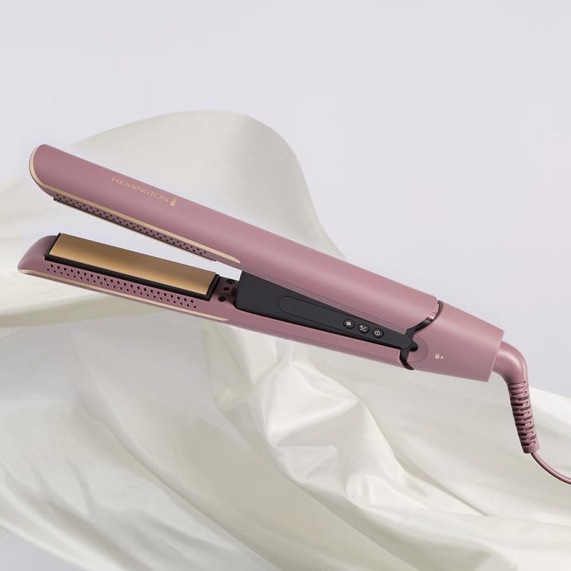Σίδερο για τα μαλλιά Remington S8930 AIRvive™, 61 W, 5 ρυθμίσεις έως 230C, Κεραμική επίστρωση, Ionic Air, LCD οθόνη, Μωβ/Χρυσό
