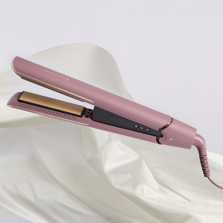 Σίδερο για τα μαλλιά Remington S8930 AIRvive™, 61 W, 5 ρυθμίσεις έως 230C, Κεραμική επίστρωση, Ionic Air, LCD οθόνη, Μωβ/Χρυσό