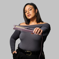 Σίδερο για τα μαλλιά Remington S8930 AIRvive™, 61 W, 5 ρυθμίσεις έως 230C, Κεραμική επίστρωση, Ionic Air, LCD οθόνη, Μωβ/Χρυσό