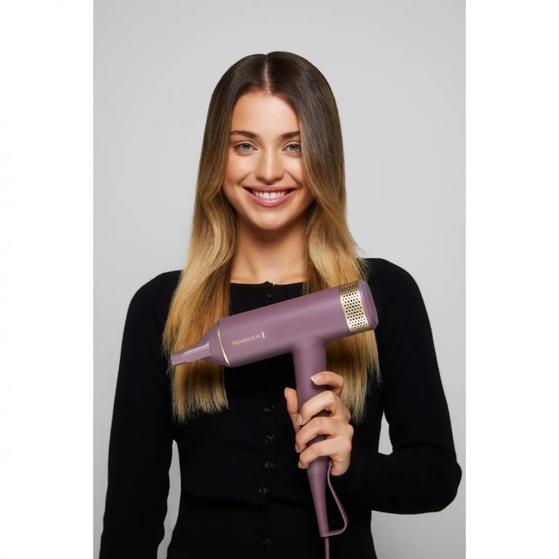 Στεγνωτήρας μαλλιών Remington EC8930 AIRvive™, 1600W, 110000 στροφές/λεπτό, 2 ταχύτητες, 3 ρυθμίσεις θερμοκρασίας, Ionic Air, Cool shot, Μωβ/Χρυσό