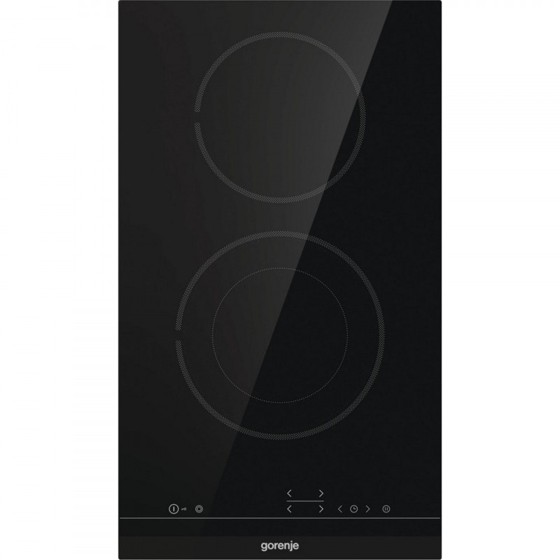 Εντοιχισμένη εστία από γυαλί-κεραμικό Gorenje ECT322BCSC, 2900 W, 9 επίπεδα θερμότητας, 2 ζώνες, StopGo, StayWarm, Παιδικό κλείδωμα, Μαύρο
