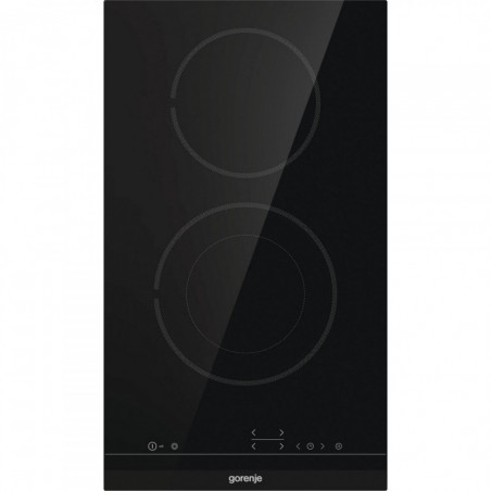 Εντοιχισμένη εστία από γυαλί-κεραμικό Gorenje ECT322BCSC, 2900 W, 9 επίπεδα θερμότητας, 2 ζώνες, StopGo, StayWarm, Παιδικό κλείδωμα, Μαύρο