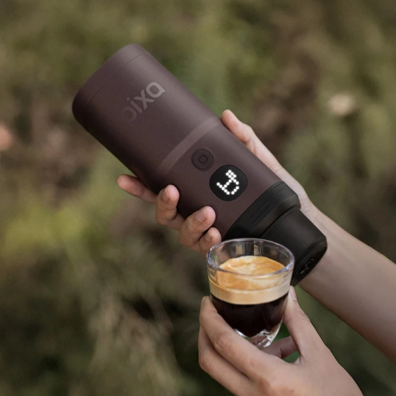 Φορητή μηχανή εσπρέσο Wacaco Pixapresso, 20 bar, 210 ml, για αλεσμένο καφέ και κάψουλες, 9000 mAh, Καφέ