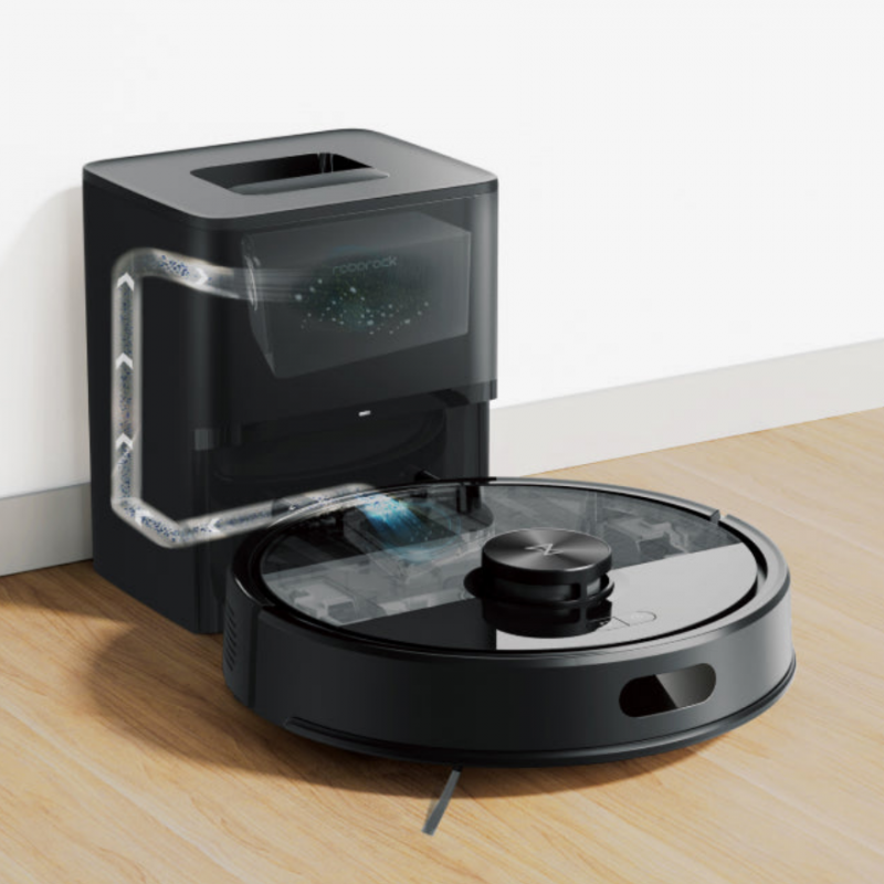 Ρομπότ σκούπα Roborock Q7 TF+, 10000 Pa, 150 λεπτά, Έξυπνη χαρτογράφηση 3D, Ξηρό/υγρό, Φωνητικές εντολές, Χρονοδιάγραμμα, Μνήμη, PreciSense® LiDAR, Μαύρο