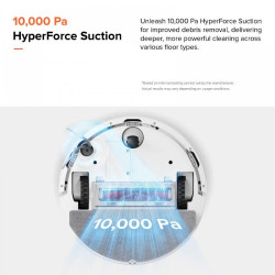 Ρομπότ σκούπα Roborock Q10 PF, 10000 Pa, 150 λεπτά, 0,35 l, Wi-Fi, Ξηρό/υγρό, Αυτόματη ανύψωση σφουγγαρίστρας, 360° LiDAR, 3D χαρτογράφηση, Φωνητικός έλεγχος, Λευκό