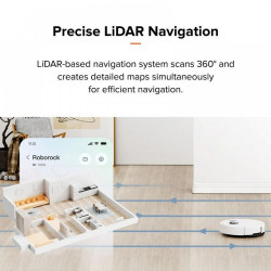 Ρομπότ σκούπα Roborock Q10 PF, 10000 Pa, 150 λεπτά, 0,35 l, Wi-Fi, Ξηρό/υγρό, Αυτόματη ανύψωση σφουγγαρίστρας, 360° LiDAR, 3D χαρτογράφηση, Φωνητικός έλεγχος, Μαύρο