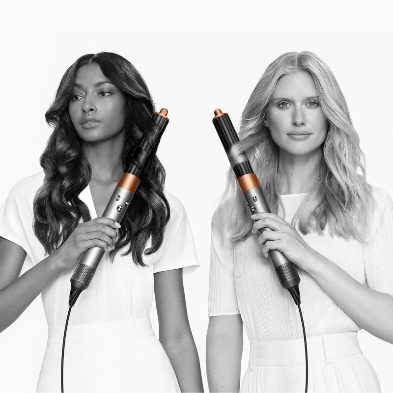 Μαξίλα για μαλλιά Dyson HS02 Airwrap Origin 112875-01, 1300W, 13,5 l/s, 3 ταχύτητες, 3 θερμοκρασίες, Αυτόματη μπούκλα, Προστασία από θερμική βλάβη, Νικέλιο/χαλκός