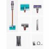 Κάθετη σκούπα Dyson V10 Cyclone Submarine 594446-01, 150AW, 0,76 l, 60 λεπτά, Στεγνό/υγρό, 3 λειτουργίες, Υγιεινή εκκένωση, Root Cyclone™, Νικέλιο/τυρκουάζ