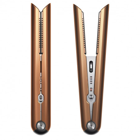 Ασύρματο σίδερο για τα μαλλιά Dyson HS07 Corrale Bco/Bnk 413111-01, 200W, 3 επίπεδα, Ευέλικτες πλάκες, Αυτονομία 30 λεπτά, Οθόνη OLED, Χαλκός/Νικέλιο