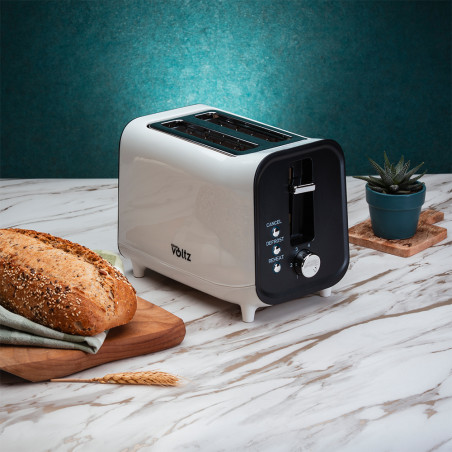 Τοστιέρα ψωμιού Oliver Voltz OV51440H, 800W, 4 στάδια, 3 λειτουργίες, Χρονοδιακόπτης, Αυτοκεντροποίηση, Λευκό
