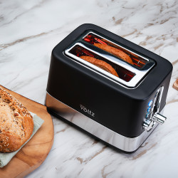 Τοστιέρα ψωμιού Oliver Voltz OV51440I, 800W, 6 στάδια, αυτοκεντρισμός, έλεγχος ψησίματος, μαύρο/inox