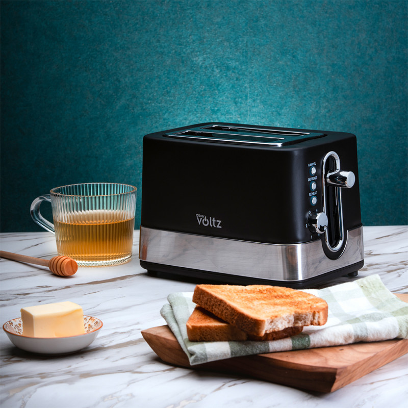 Τοστιέρα ψωμιού Oliver Voltz OV51440I, 800W, 6 στάδια, αυτοκεντρισμός, έλεγχος ψησίματος, μαύρο/inox