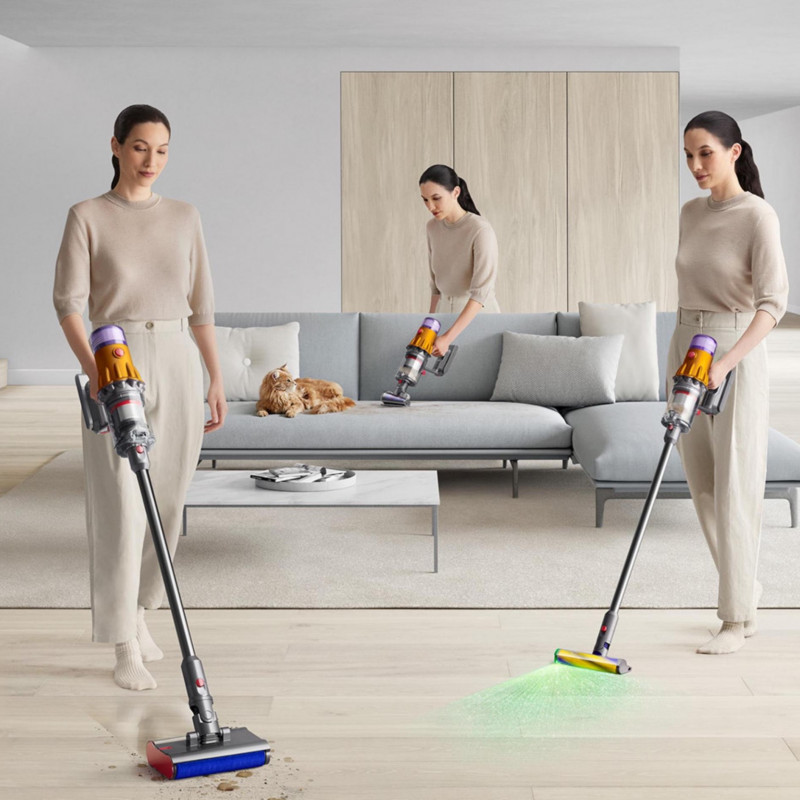 Κάθετη σκούπα Dyson V12s Detect Slim Submarine 485350-01, 140AW, 0,35 l, 60 λεπτά, Στεγνή/υγρή, 3 λειτουργίες, HEPA, Αισθητήρας σκόνης, Υγιεινή εκκένωση, LCD με δεδομένα σε πραγματικό χρόνο, Νικέλιο/κίτρινο