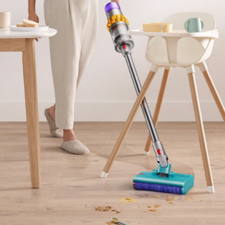 Κάθετη σκούπα Dyson V12s Detect Slim Submarine 485350-01, 140AW, 0,35 l, 60 λεπτά, Στεγνή/υγρή, 3 λειτουργίες, HEPA, Αισθητήρας σκόνης, Υγιεινή εκκένωση, LCD με δεδομένα σε πραγματικό χρόνο, Νικέλιο/κίτρινο