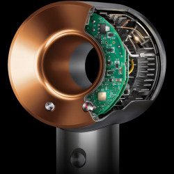 Στεγνωτήρας μαλλιών Dyson Supersonic HD07 Pbu/Rco 113312-01, 1600W, 3 ταχύτητες, 4 θερμοκρασίες, Cool shot, 110 000 στροφές/λεπτό, Ιονισμός, Αξεσουάρ, Μπλε/Χάλκινο