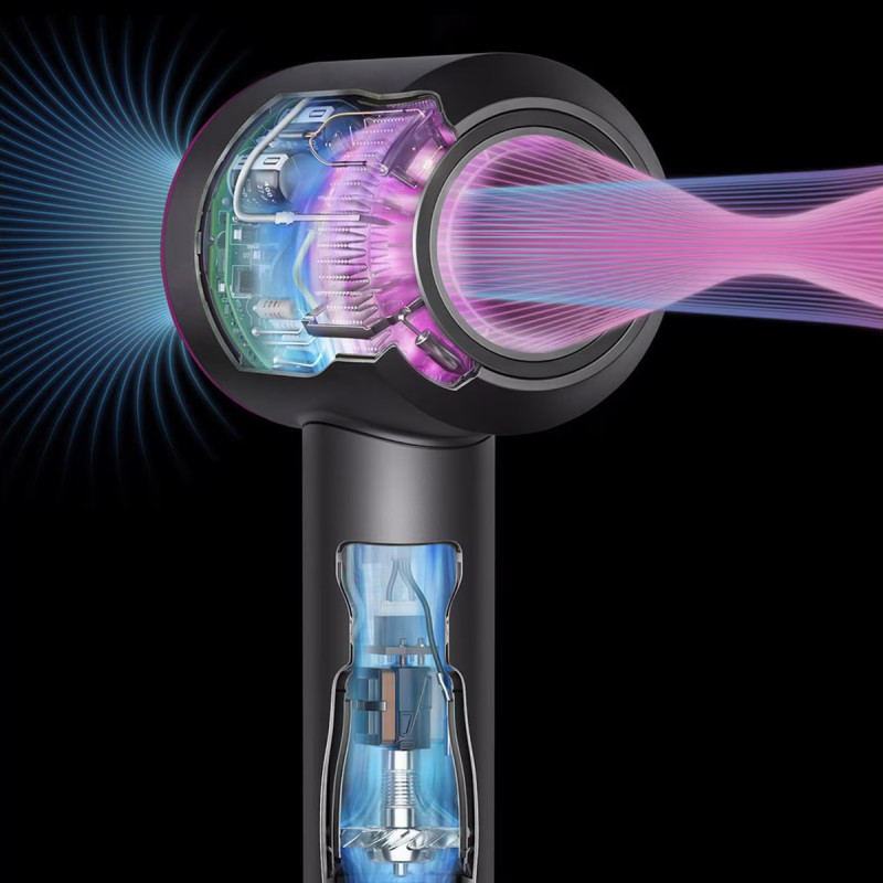 Στεγνωτήρας μαλλιών Dyson Supersonic HD07 Pbu/Rco 113312-01, 1600W, 3 ταχύτητες, 4 θερμοκρασίες, Cool shot, 110 000 στροφές/λεπτό, Ιονισμός, Αξεσουάρ, Μπλε/Χάλκινο