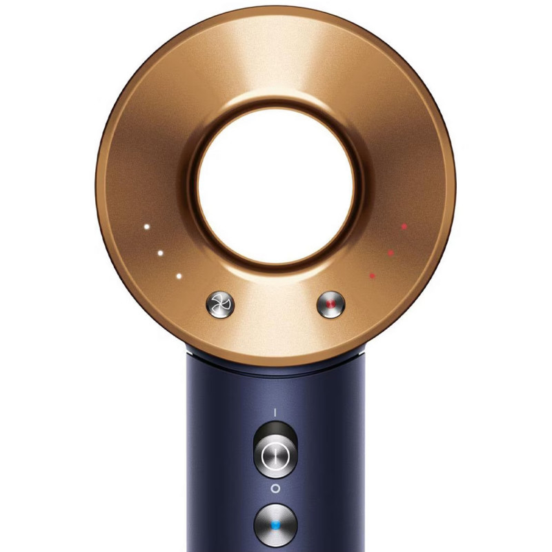 Στεγνωτήρας μαλλιών Dyson Supersonic HD07 Pbu/Rco 113312-01, 1600W, 3 ταχύτητες, 4 θερμοκρασίες, Cool shot, 110 000 στροφές/λεπτό, Ιονισμός, Αξεσουάρ, Μπλε/Χάλκινο