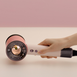 Στεγνωτήρας μαλλιών Dyson HD16 Supersonic Nural Ceramic Pink/Rose Gold Straight+Wavy 113407-01, 1600W, 3 ταχύτητες, 4 θερμοκρασίες, Αρνητικά ιόντα, 5 εξαρτήματα, Προστασία του τριχωτού της κεφαλής, Κεραμικό ροζ/ροζ χρυσό