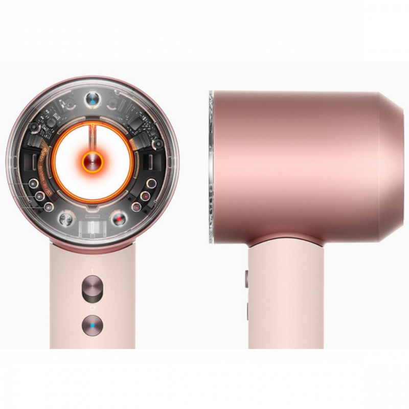 Στεγνωτήρας μαλλιών Dyson HD16 Supersonic Nural Ceramic Pink/Rose Gold Straight+Wavy 113407-01, 1600W, 3 ταχύτητες, 4 θερμοκρασίες, Αρνητικά ιόντα, 5 εξαρτήματα, Προστασία του τριχωτού της κεφαλής, Κεραμικό ροζ/ροζ χρυσό