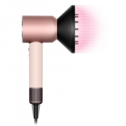 Στεγνωτήρας μαλλιών Dyson HD16 Supersonic Nural Ceramic Pink/Rose Gold Straight+Wavy 113407-01, 1600W, 3 ταχύτητες, 4 θερμοκρασίες, Αρνητικά ιόντα, 5 εξαρτήματα, Προστασία του τριχωτού της κεφαλής, Κεραμικό ροζ/ροζ χρυσό