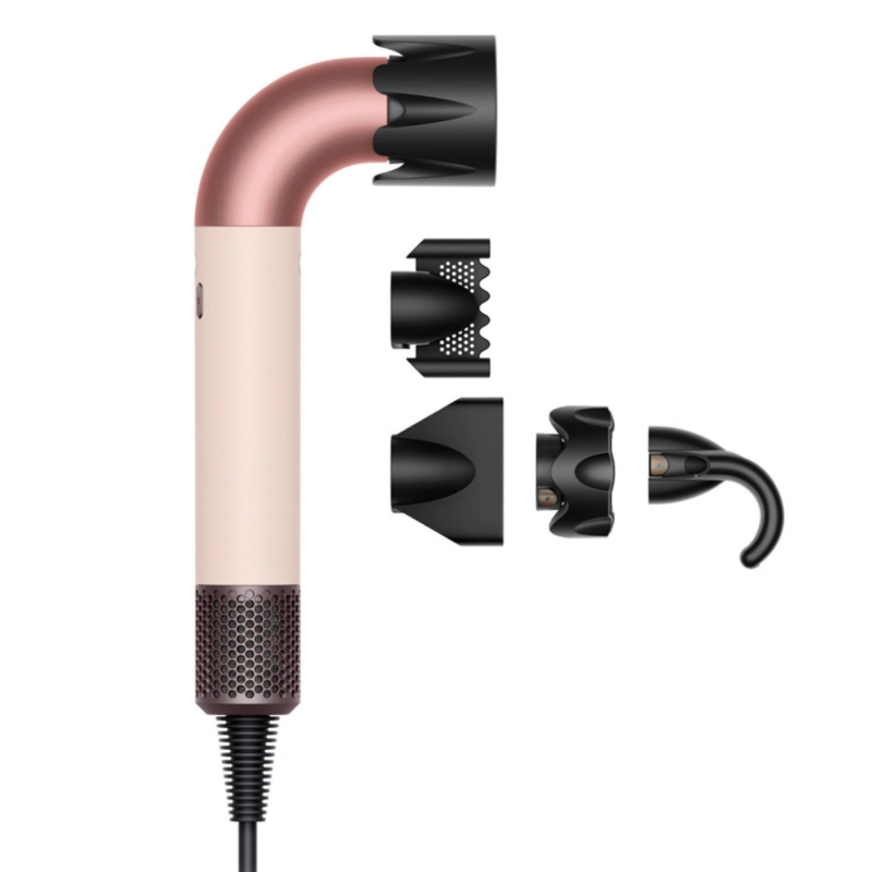 Στεγνωτήρας μαλλιών Dyson HD17 Supersonic r Ceramic Pink/Rose Gold Straight+Wavy 113332-01, 1700W, 4 έξυπνες ρυθμίσεις θερμοκρασίας, 3 ταχύτητες, Ιονισμός, Αναγνώριση εξαρτημάτων RFID, Προστασία του τριχωτού της κεφαλής, Κεραμικό ροζ/ροζ χρυσό