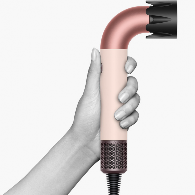 Στεγνωτήρας μαλλιών Dyson HD17 Supersonic r Ceramic Pink/Rose Gold Straight+Wavy 113332-01, 1700W, 4 έξυπνες ρυθμίσεις θερμοκρασίας, 3 ταχύτητες, Ιονισμός, Αναγνώριση εξαρτημάτων RFID, Προστασία του τριχωτού της κεφαλής, Κεραμικό ροζ/ροζ χρυσό