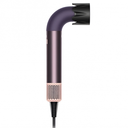 Στεγνωτήρας μαλλιών Dyson HD17 Supersonic r™ Jasper Plum Straight+Wavy 122781-01, 1700W, 4 έξυπνες ρυθμίσεις θερμοκρασίας, 3 ταχύτητες, Ιονισμός, Αναγνώριση εξαρτημάτων RFID, Προστασία του τριχωτού της κεφαλής, Μωβ δαμάσκηνο