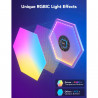 Σετ 10 τεμαχίων Smart LED πάνελ Govee Glide Hexa RGBIC H6061, Μουσική συγχρονισμός, Wi-Fi, Φωνητικός έλεγχος, Λευκό
