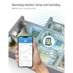 Θερμόμετρο και υγρόμετρο εσωτερικού χώρου Govee H5075, Bluetooth, Ένδειξη θερμικής άνεσης, Οθόνη LCD, Λευκό