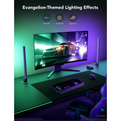 Σετ 2 Smart LED gaming λάμπες Govee RGBIC H6047, 24W, Διευθυνσιοδοτούμενα έγχρωμα τμήματα, Wi-Fi, Bluetooth, Govee Home, Μαύρο